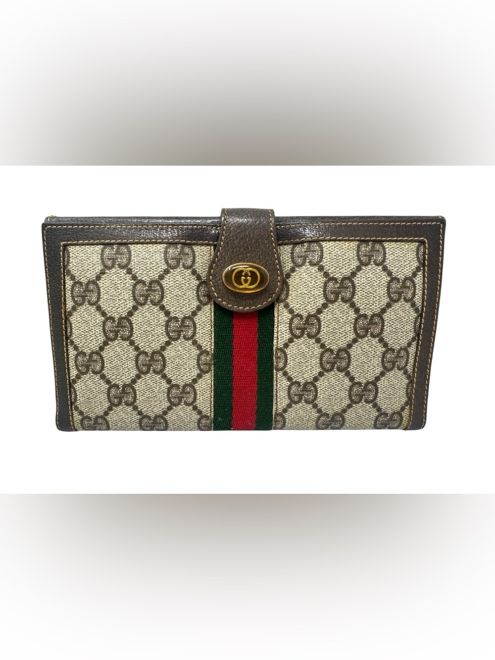 ✨🛍️ Gucci Vintage Brown GG Supreme Sherry Line Wallet